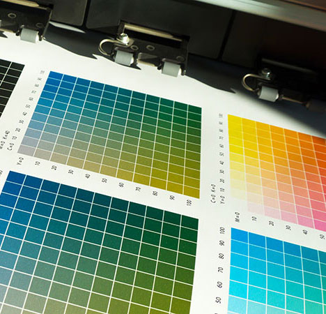 Farbfelder aus einem Digitaldrucker